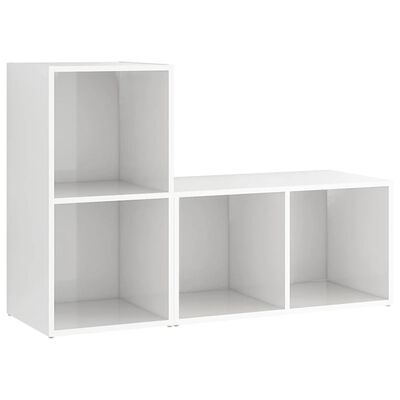 vidaXL Tv-meubelen 2 st 72x35x36,5 cm bewerkt hout hoogglans wit