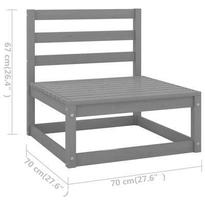 vidaXL 8-delige Loungeset massief grenenhout grijs