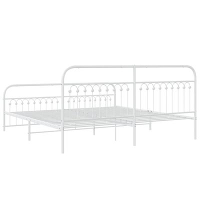 vidaXL Bedframe met hoofd- en voeteneinde metaal wit 200x200 cm