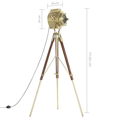 vidaXL Vloerlamp driepoot 193 cm massief mangohout