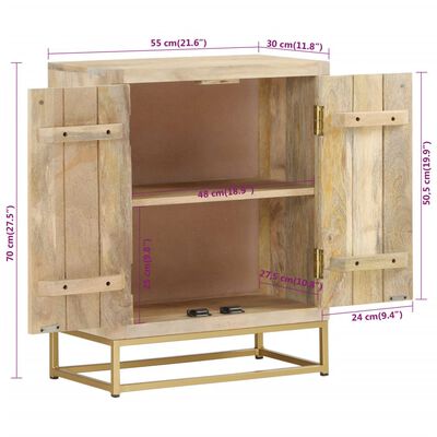 vidaXL Dressoir met 2 deuren 55x30x70 cm massief mangohout