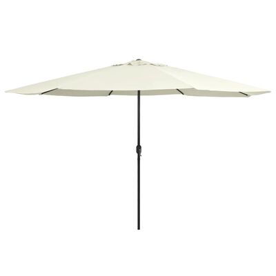 vidaXL Parasol met metalen paal 390 cm zandwit