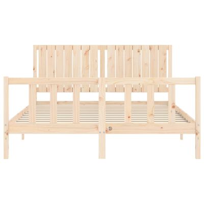 vidaXL Bedframe met hoofdbord massief hout 160x200 cm