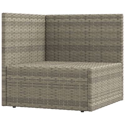 vidaXL 6-delige Loungeset met kussens poly rattan grijs