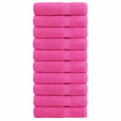 vidaXL Badhanddoeken SOLUND 10 st 600 g/m² 70x140 cm roze