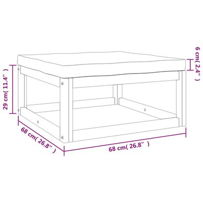 vidaXL 6-delige Loungeset met groene kussens massief hout