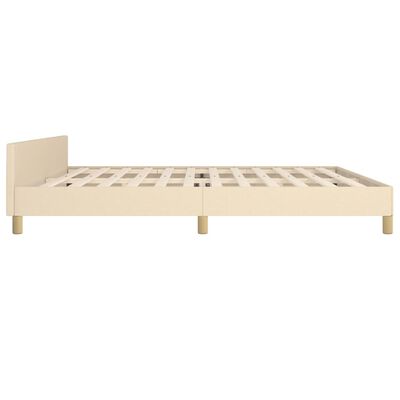 vidaXL Bedframe zonder matras stof crèmekleurig 200x200 cm