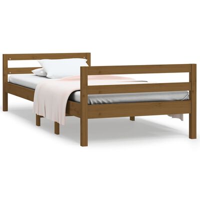 vidaXL Bedframe massief grenenhout honingbruin 80x200 cm