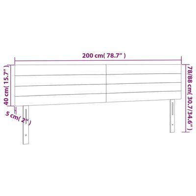 vidaXL Hoofdborden 2 st 100x5x78/88 cm stof donkergrijs