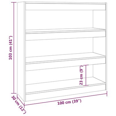 vidaXL Boekenkast/kamerscherm 100x30x103 cm betongrijs