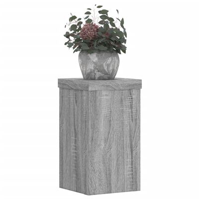 vidaXL Plantenstandaards 2 st 10x10x18 cm bewerkt hout grijs sonoma