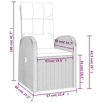 vidaXL 9-delige Tuinset poly rattan zwart