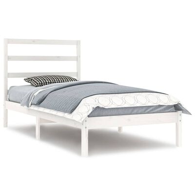 vidaXL Bedframe zonder matras massief grenenhout wit 90x200 cm