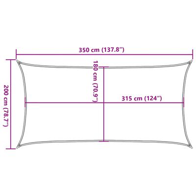 vidaXL Zonnezeil 160 g/m² rechthoekig 2x3,5 m HDPE zandkleurig