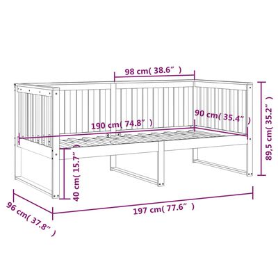 vidaXL Slaapbank 90x190 cm massief grenenhout honingbruin