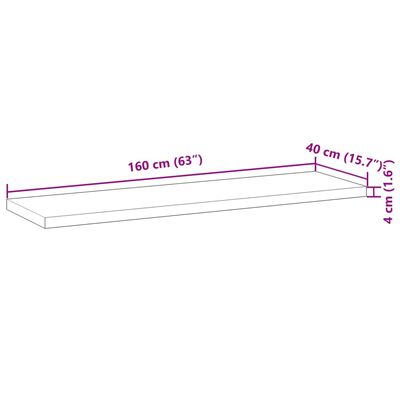 vidaXL Tafelblad rechthoekig 160x40x4 cm massief acaciahout