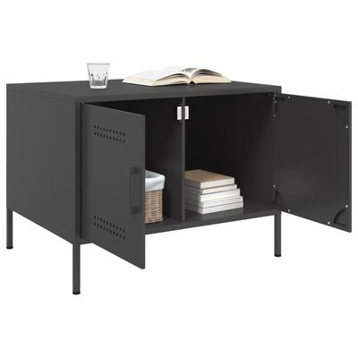 vidaXL Salontafel 68x50x50,5 cm staal zwart