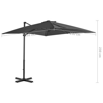 vidaXL Parasol met draagbare voet antracietkleurig