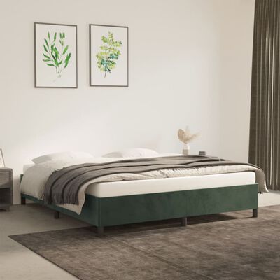 vidaXL Bedframe fluweel donkergroen 160x200 cm