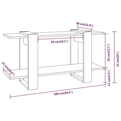 vidaXL Boekenkast 100x30x51 cm bewerkt hout grijs sonoma eiken