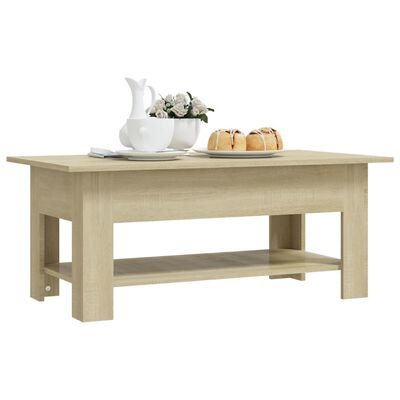 vidaXL Salontafel 102x55x42 cm bewerkt hout sonoma eikenkleurig