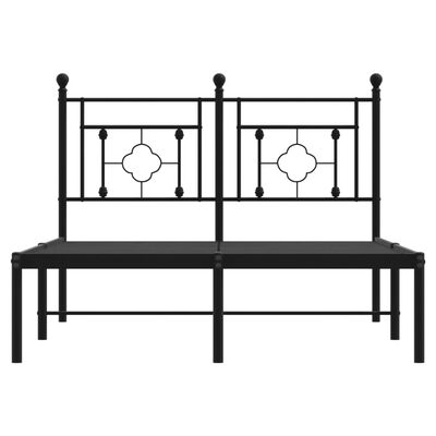 vidaXL Bedframe met hoofdbord metaal zwart 120x190 cm