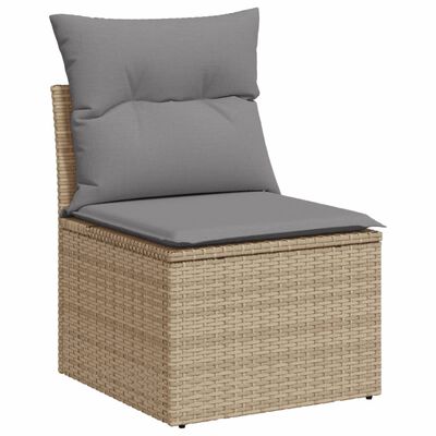 vidaXL 8-delige Loungeset met kussens poly rattan gemengd beige