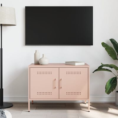 vidaXL Tv-meubel 68x39x50,5 cm staal roze