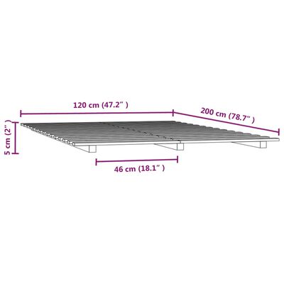 vidaXL Bedframe massief grenenhout honingbruin 120x200 cm