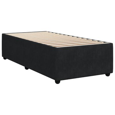 vidaXL Boxspring met matras fluweel zwart 90x190 cm