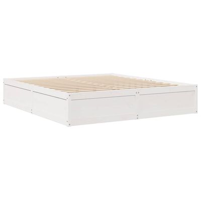 vidaXL Bedframe zonder matras massief grenenhout wit 200x200 cm