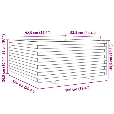 vidaXL Plantenbak 100x100x49,5 cm geïmpregneerd grenenhout