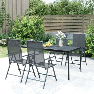 vidaXL Tuintafel 165x80x72 cm staalgaas antracietkleurig