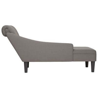 vidaXL Chaise longue met kussen en rechterarmleuning stof taupe