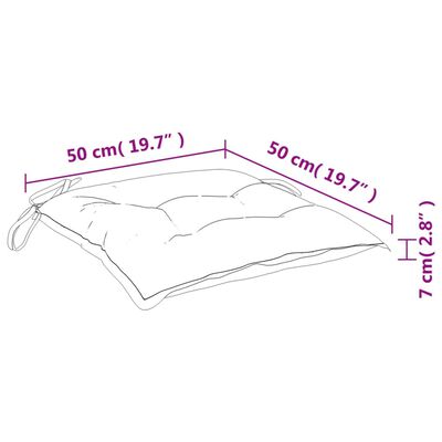 vidaXL Stoelkussens 6 st 50x50x7 cm stof ruitpatroon zwart