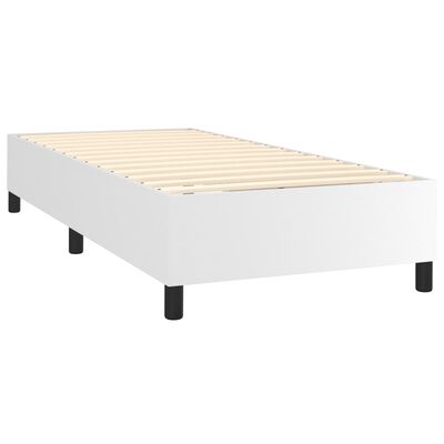 vidaXL Boxspring met matras kunstleer wit 100x200 cm