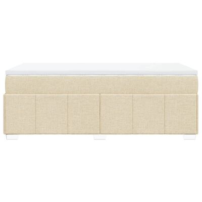 vidaXL Boxspring met matras stof crèmekleurig 80x200 cm