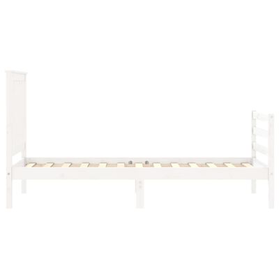 vidaXL Bedframe met hoofdbord massief hout wit