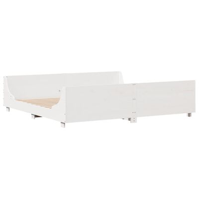 vidaXL Bedframe zonder matras massief grenenhout wit 180x200 cm