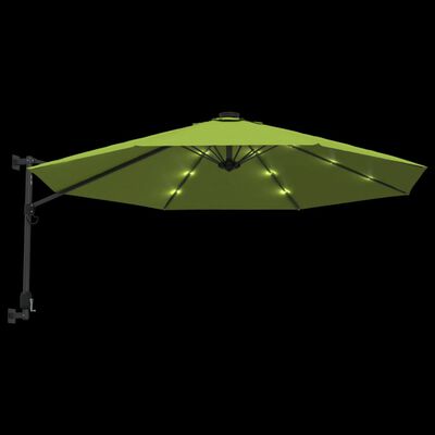 vidaXL Wandparasol met LEDs 290 cm appelgroen