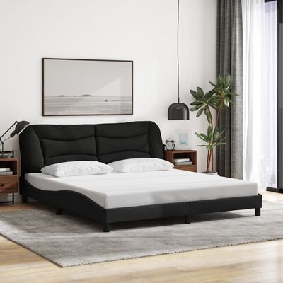 vidaXL Bedframe met LED-verlichting stof zwart 180x200 cm