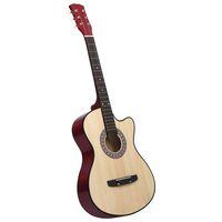 vidaXL Gitaar cutaway met 6 snaren western akoestisch 38" lindenhout