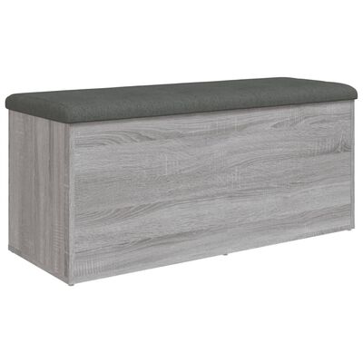 vidaXL Opbergbankje 102x42x45 cm bewerkt hout grijs sonoma eikenkleur