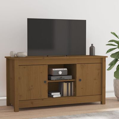 vidaXL Tv-meubel 103x36,5x52 cm massief grenenhout honingbruin