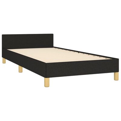 vidaXL Bedframe met hoofdeinde stof zwart 90x190 cm