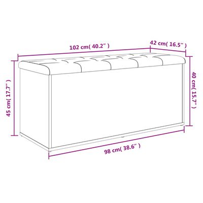 vidaXL Opbergbankje 102x42x45 cm bewerkt hout wit