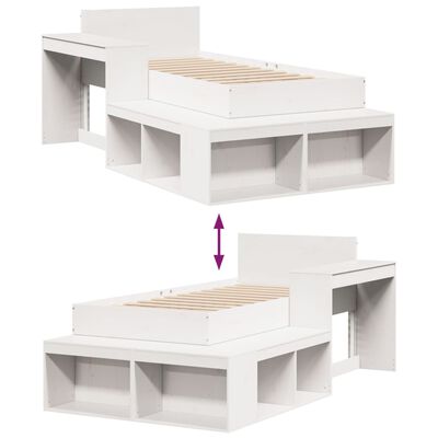 vidaXL Bedframe zonder matras massief grenenhout wit 80x200 cm