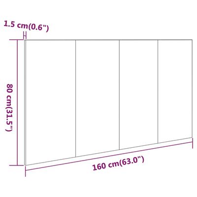 vidaXL Hoofdbord 160x1,5x80 cm bewerkt hout wit