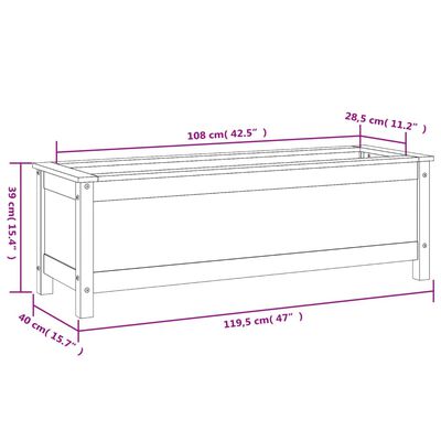 vidaXL Plantenbak verhoogd 119,5x40x39 cm massief douglashout