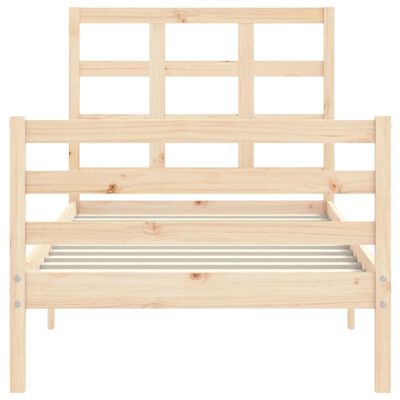 vidaXL Bedframe met hoofdbord massief hout